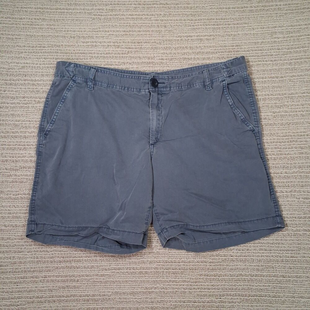 ​EDDIE BAUER WOMENS SHORTS SIZE 12 BLUE CHINO MID RISE CASUAL COTTON FLAT FRONT